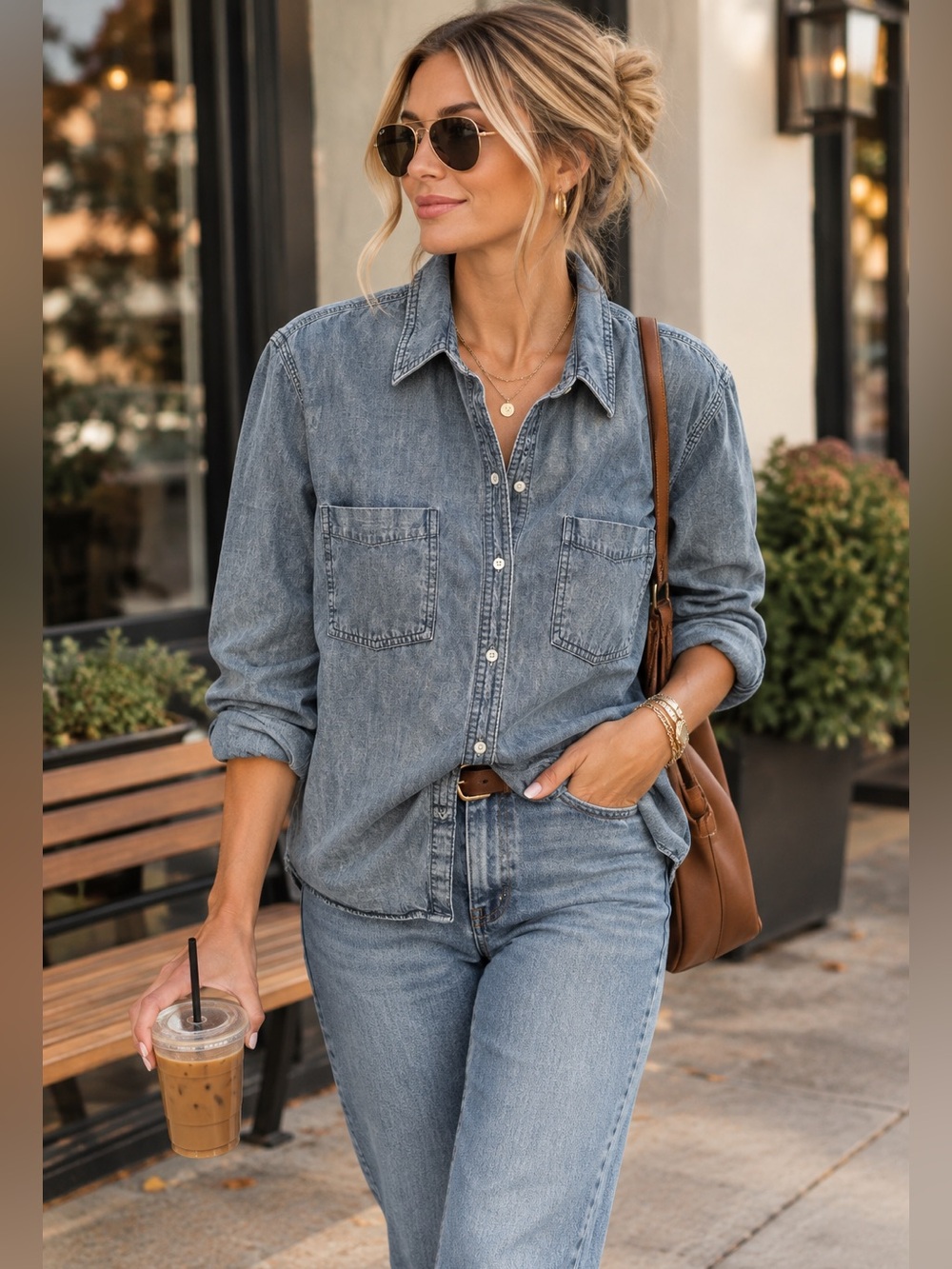 Lands' End Women’s Chambray Button-Down Shirt